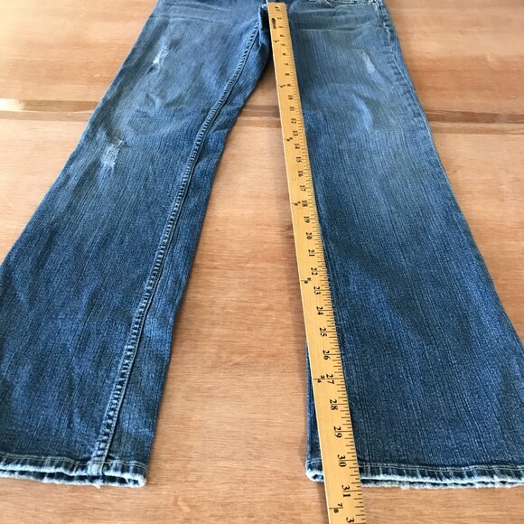 Miss Me Drew Flare Jeans Women 30 Blue Low Rise Distressed Stretch Medium Wash - Picture 7 of 12
